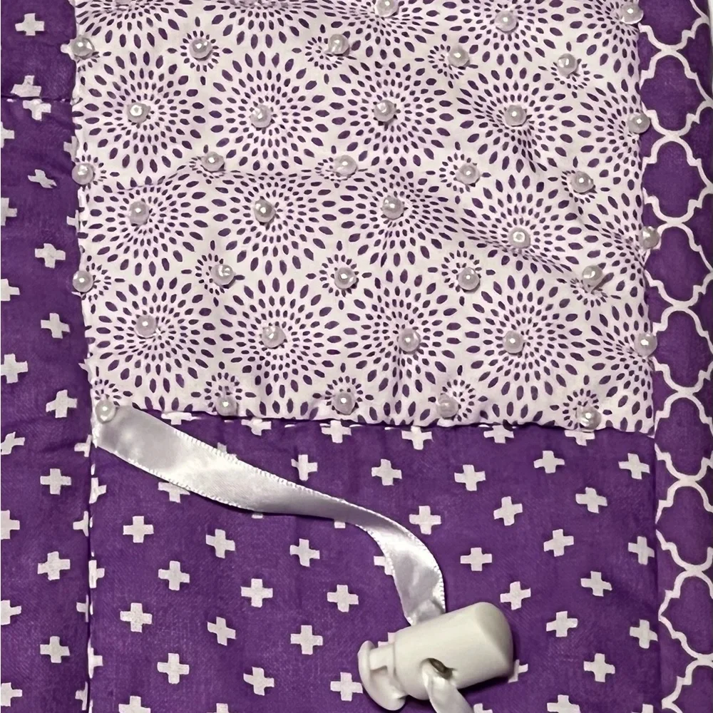 Vintage Homemade Baby Quilt Purple
